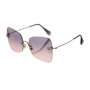 Miu Miu Gold Gradient Sunglasses with Pink Lenses